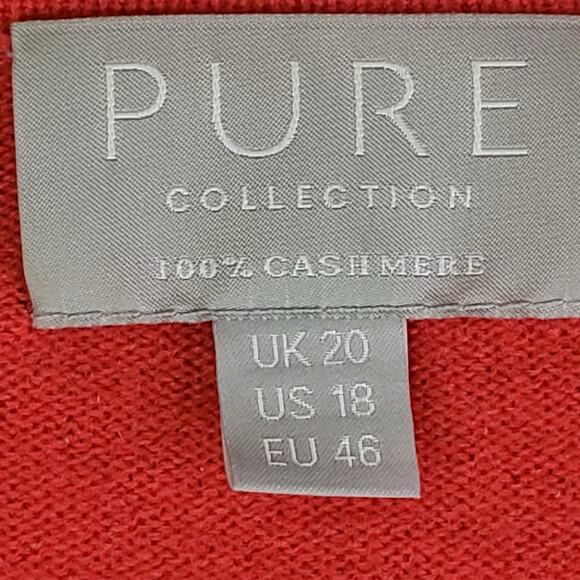 Pure Collection Cardigan Women's 18 Pink 100% Cashmere V-Neck Button Front Cozy - Picture 2 of 8